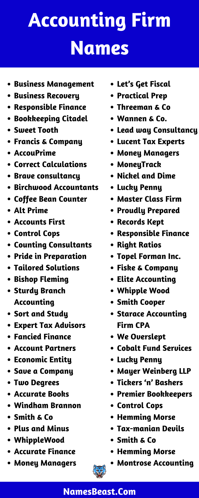 Accounting Firm Names Ideas