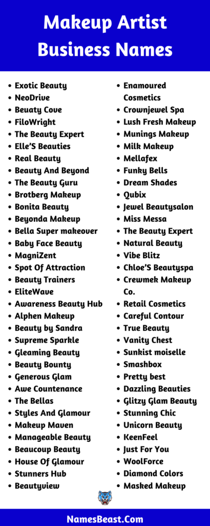 Makeup Artist Business Names: 550+ Makeup Artist Names Ideas