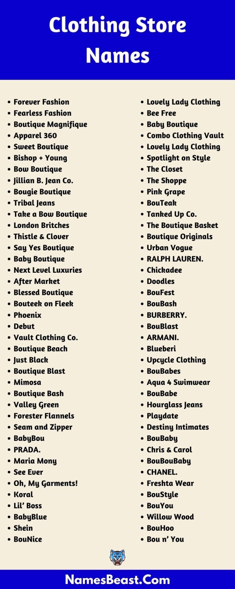 Clothing Store Names [2022] 650+ Clothing Brand Name Ideas