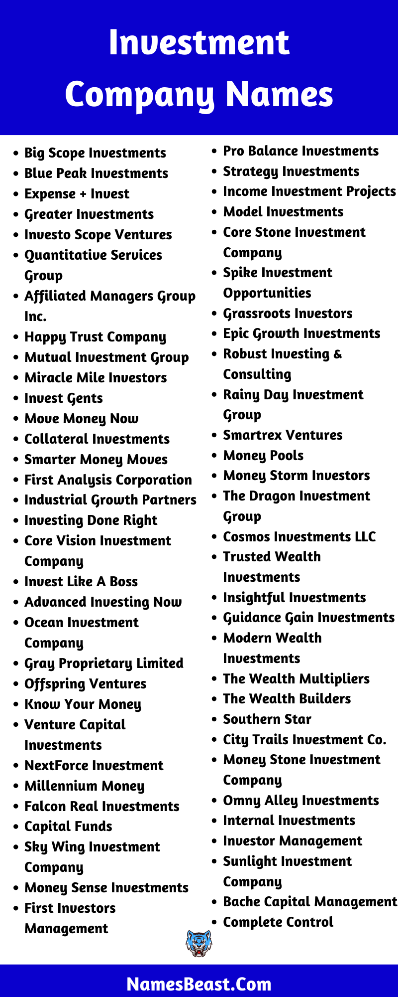 Investment Company Names: 650+ Best Names For Investment Firm