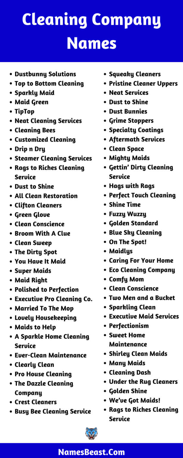 750 Cleaning Business Names Ideas And Suggestions