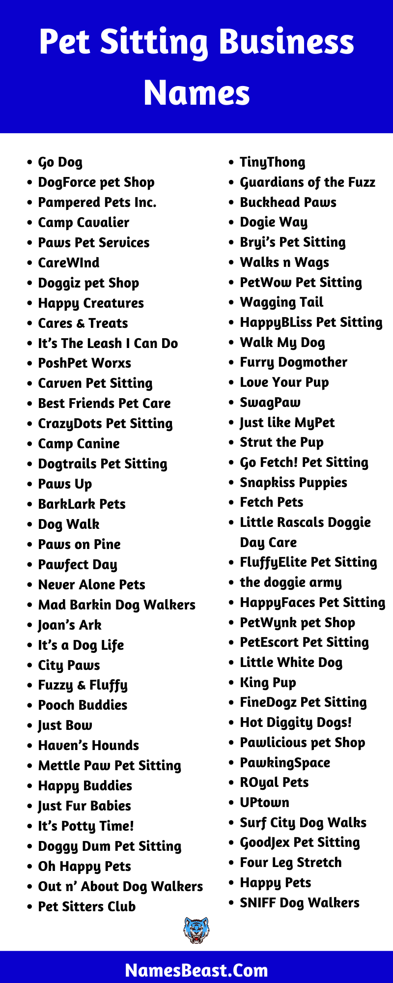 Pet Sitting Business Name Ideas