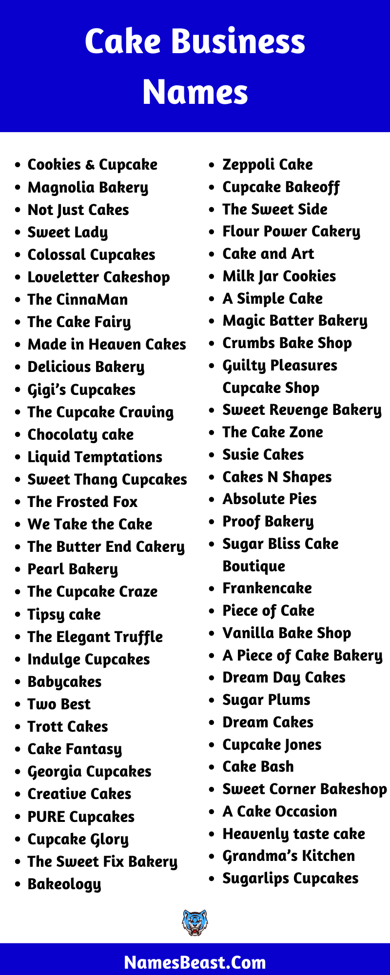 Cake Business Name Ideas