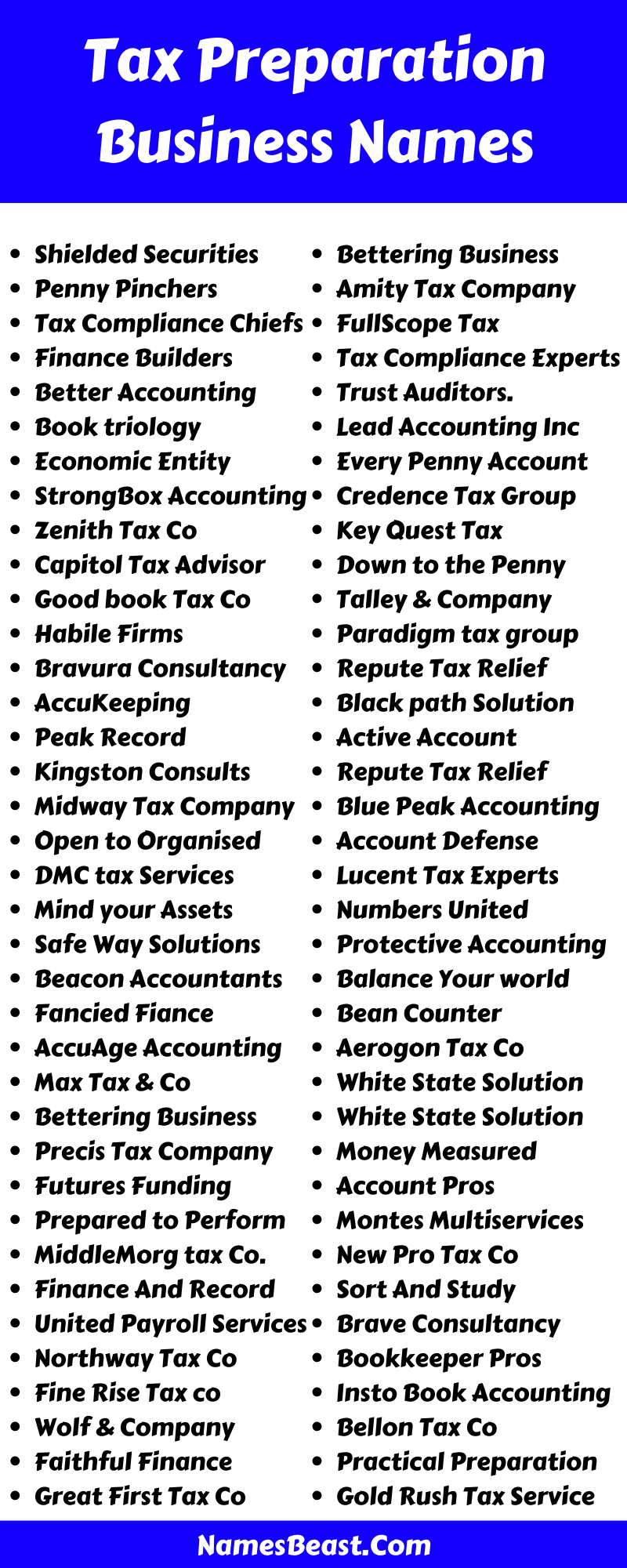 450+ Tax Preparation Business Names To Help You Stand Out