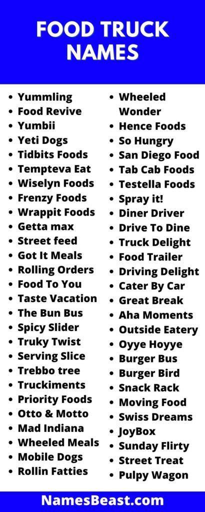 Food Truck Name Ideas